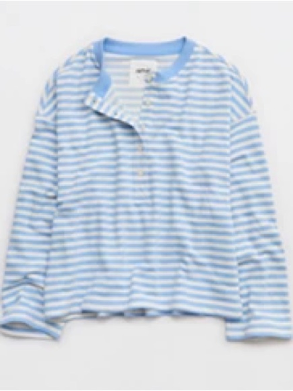 Aerie | Blue and White Stripe Long-Sleeve button sweater | XS